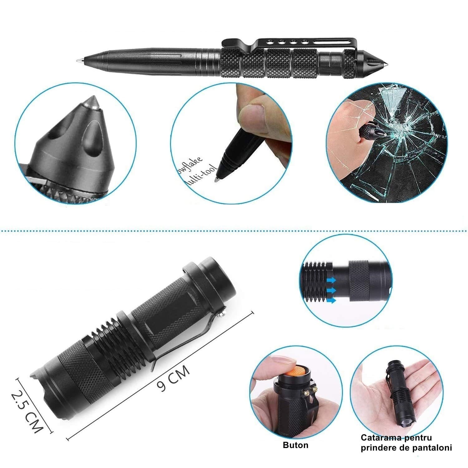 Kit supravietuire multifuncional Flippy 42 de Instrumenturi Profesionale Echipament de Prim-Ajutor Negru — imagine 5