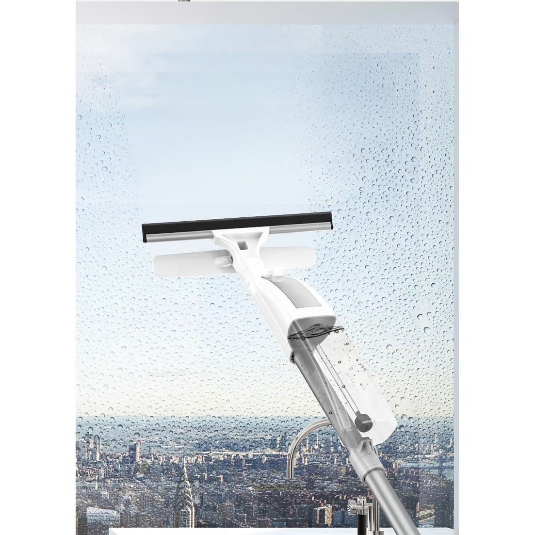 Stergator de Geamuri Flippy cu Doua Fete, Tija Telescopica, Racleta Silicon, 120 cm — imagine 4