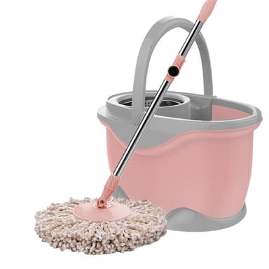 Set galeata si mop rotativ Flippy roz
