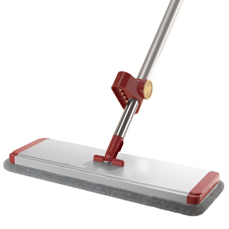 Mop plat cu laveta din microfibra, Flippy, cu 2 lavete, sistem de stoarcere, tija telescopica 130 cm, rotire 360 deg, Rosu — imagine 1