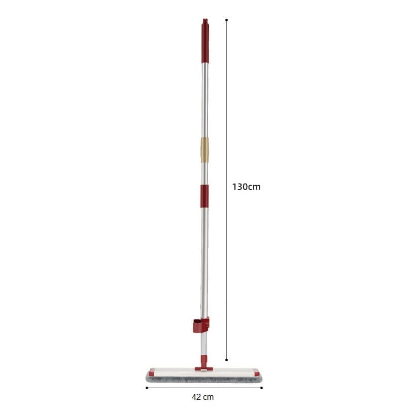 Mop plat cu laveta din microfibra, Flippy, cu 2 lavete, sistem de stoarcere, tija telescopica 130 cm, rotire 360 deg, Rosu — imagine 2