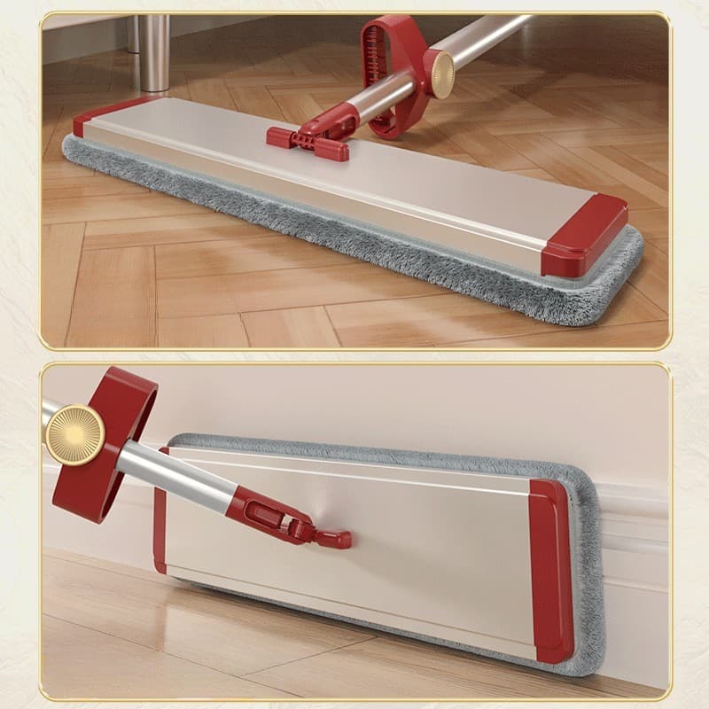 Mop plat cu laveta din microfibra, Flippy, cu 2 lavete, sistem de stoarcere, tija telescopica 130 cm, rotire 360 deg, Rosu — imagine 7