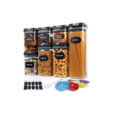 Set de 7 Recipiente de Organizare Alimente Flippy, Inchidere Etansa, Plastic Transparent