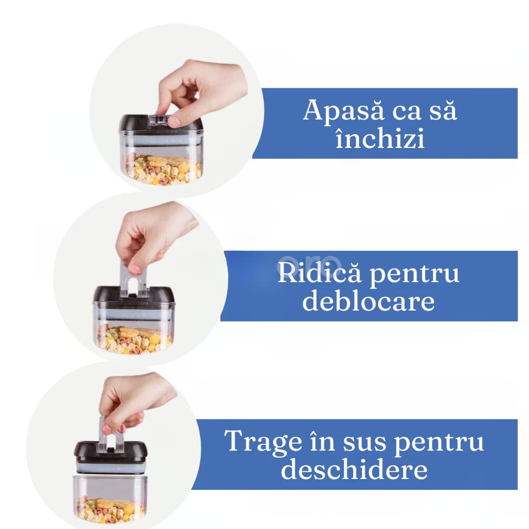 Set de 7 Recipiente de Organizare Alimente Flippy, Inchidere Etansa, Plastic Transparent — imagine 4