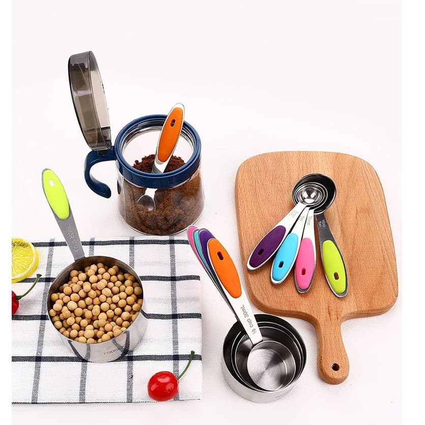 Set de piese de masurare Flippy 5 linguri gradate + 5 ceasti gradate Inox + Silicon — imagine 5