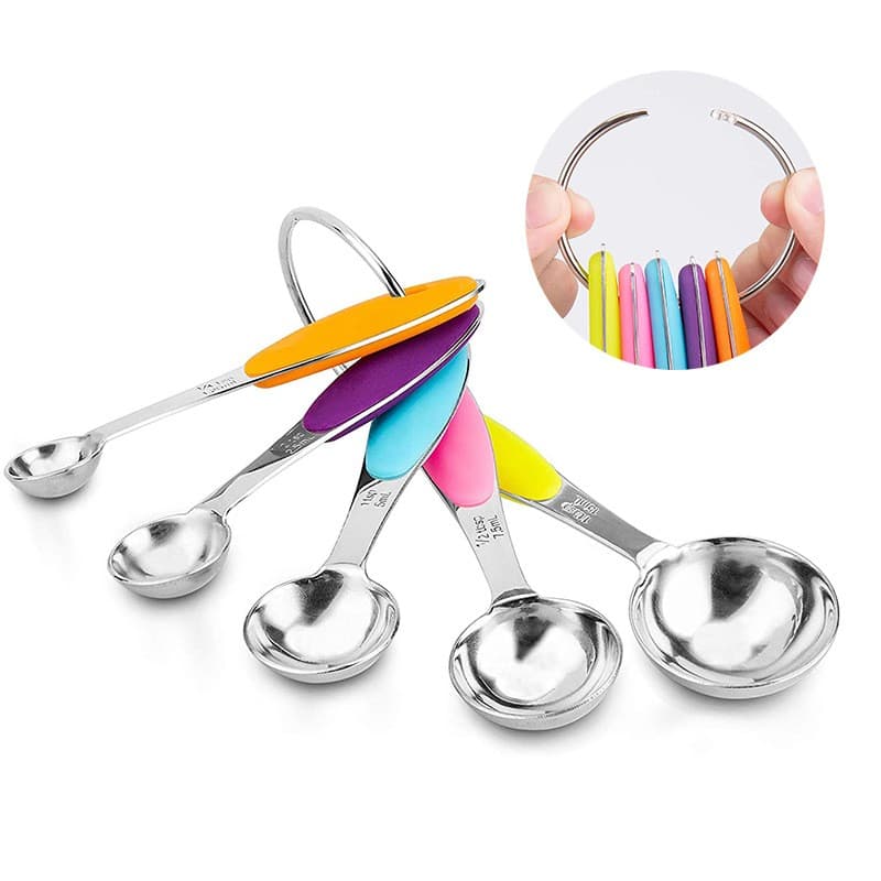 Set de piese de masurare Flippy 5 linguri gradate + 5 ceasti gradate Inox + Silicon — imagine 7