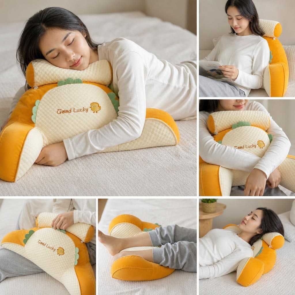Perne Multifuncionale Flippy pentru Spatar Pat si Protectie Lombara, Portocaliu, Plus — imagine 3