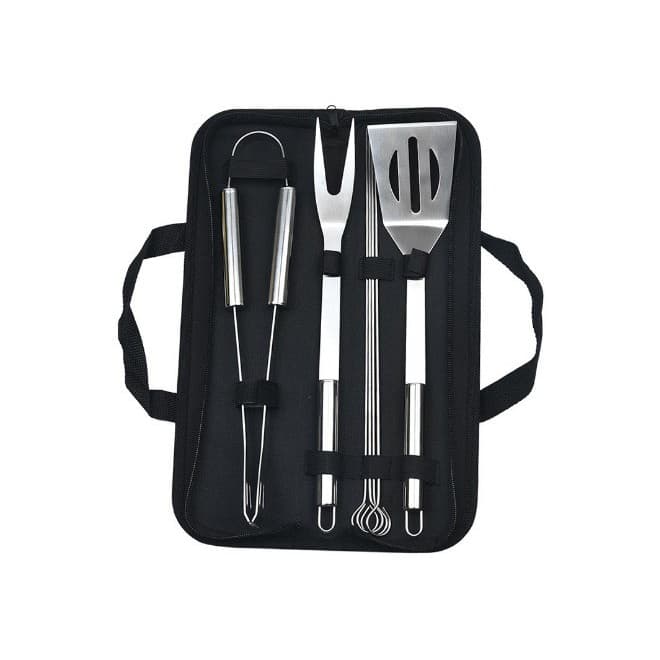 Set Ustensile Gratar Flippy Otel Inoxidabil Geanta Oxford Argintiu — imagine 1