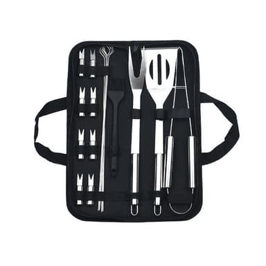Set Ustensile Gratar Flippy 16 piese din Otel Inoxidabil cu Geanta Oxford