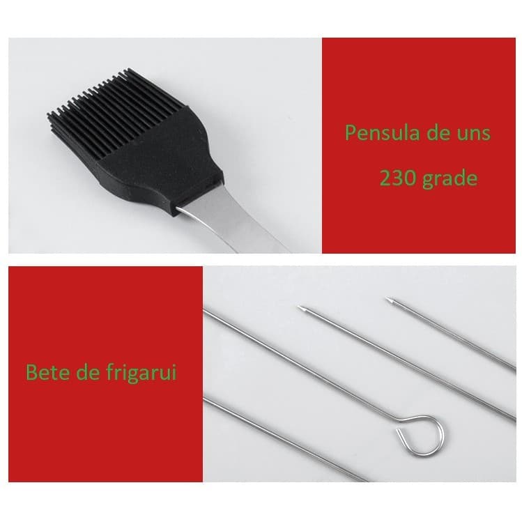 Set Ustensile Gratar Flippy 16 piese din Otel Inoxidabil cu Geanta Oxford — imagine 2