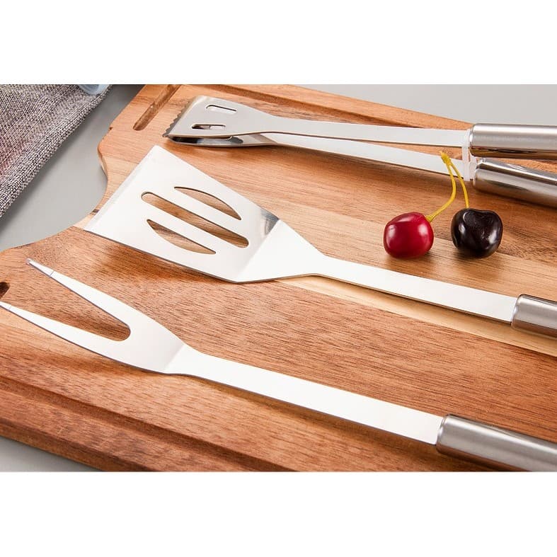 Set Ustensile Gratar Flippy 16 piese din Otel Inoxidabil cu Geanta Oxford — imagine 8