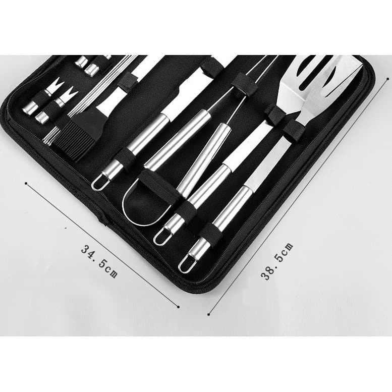 Set Ustensile Gratar Flippy 16 piese din Otel Inoxidabil cu Geanta Oxford — imagine 9