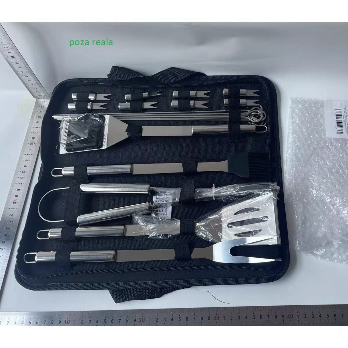 Set Ustensile Gratar Flippy 18 piese din Otel Inoxidabil cu Geanta Oxford — imagine 2