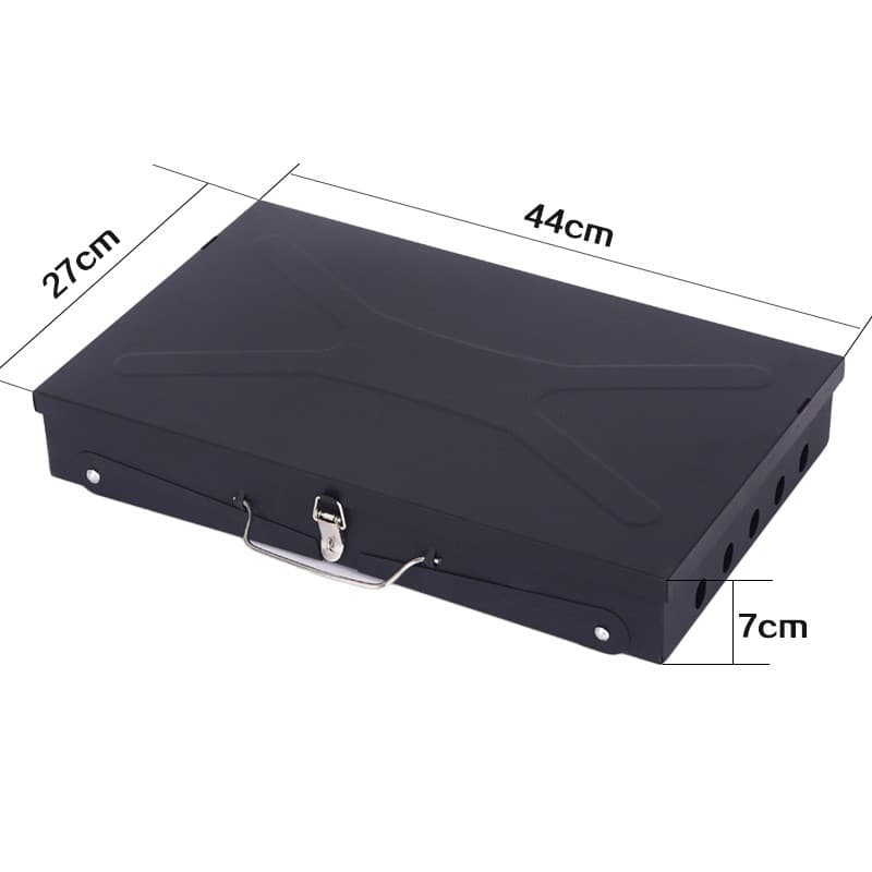 Gratar Portabil Flippy Pliabil Tip Servietă Metal Negru — imagine 3