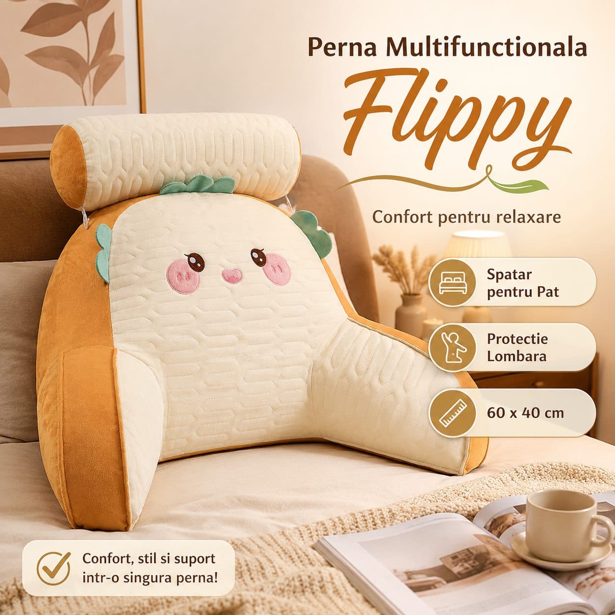 Perna Flippy Multifuncională Ortopedic Model Burger — imagine 2