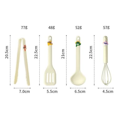 Set 4 Ustensile de Bucatarie pentru Copii Flippy Silicon
