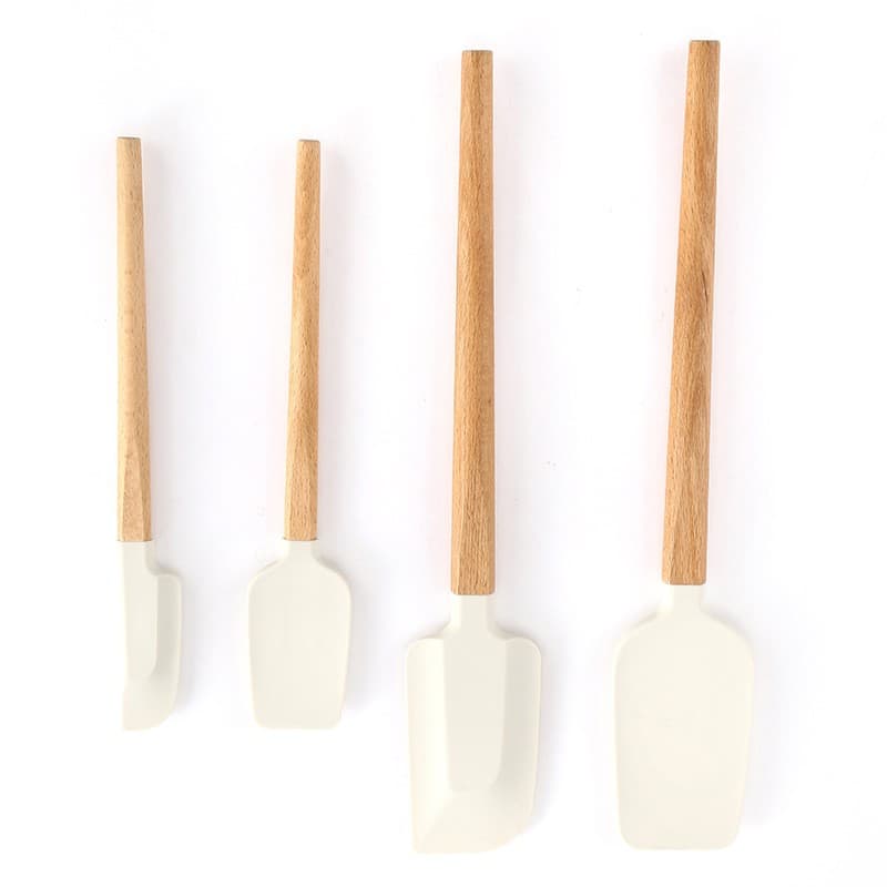 Set Spatule Bucatarie Flippy Set din 4 bucati Silicon si Lemn — imagine 1