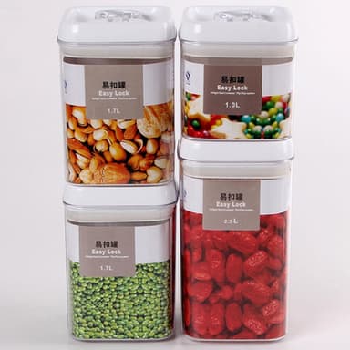 Cutii de Depozitare Alimente Set 4 Transparent Plastic PP