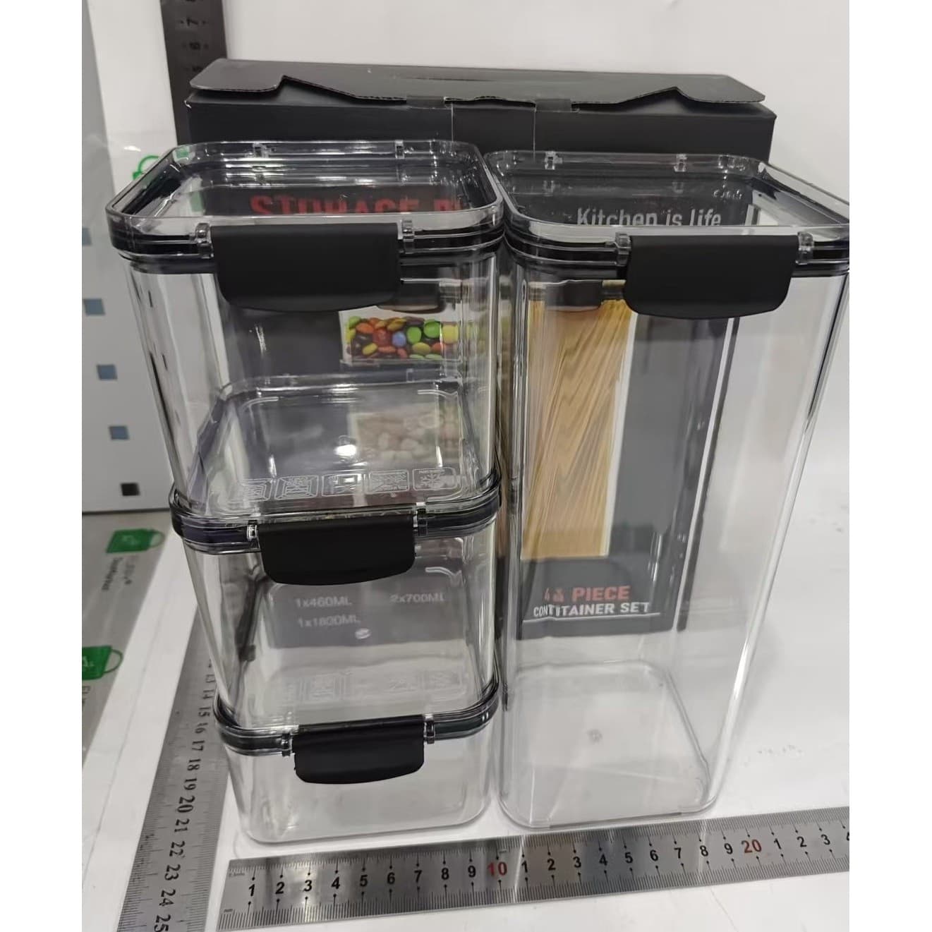 Recipiente de depozitare Flippy Set 4 Inchidere ermetica Capacitate variata — imagine 7