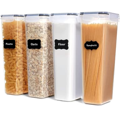 Set Recipiente Plastic Flippy pentru Alimente Obiecte Inchidere Ermetica 4 x 2.8l Transparent