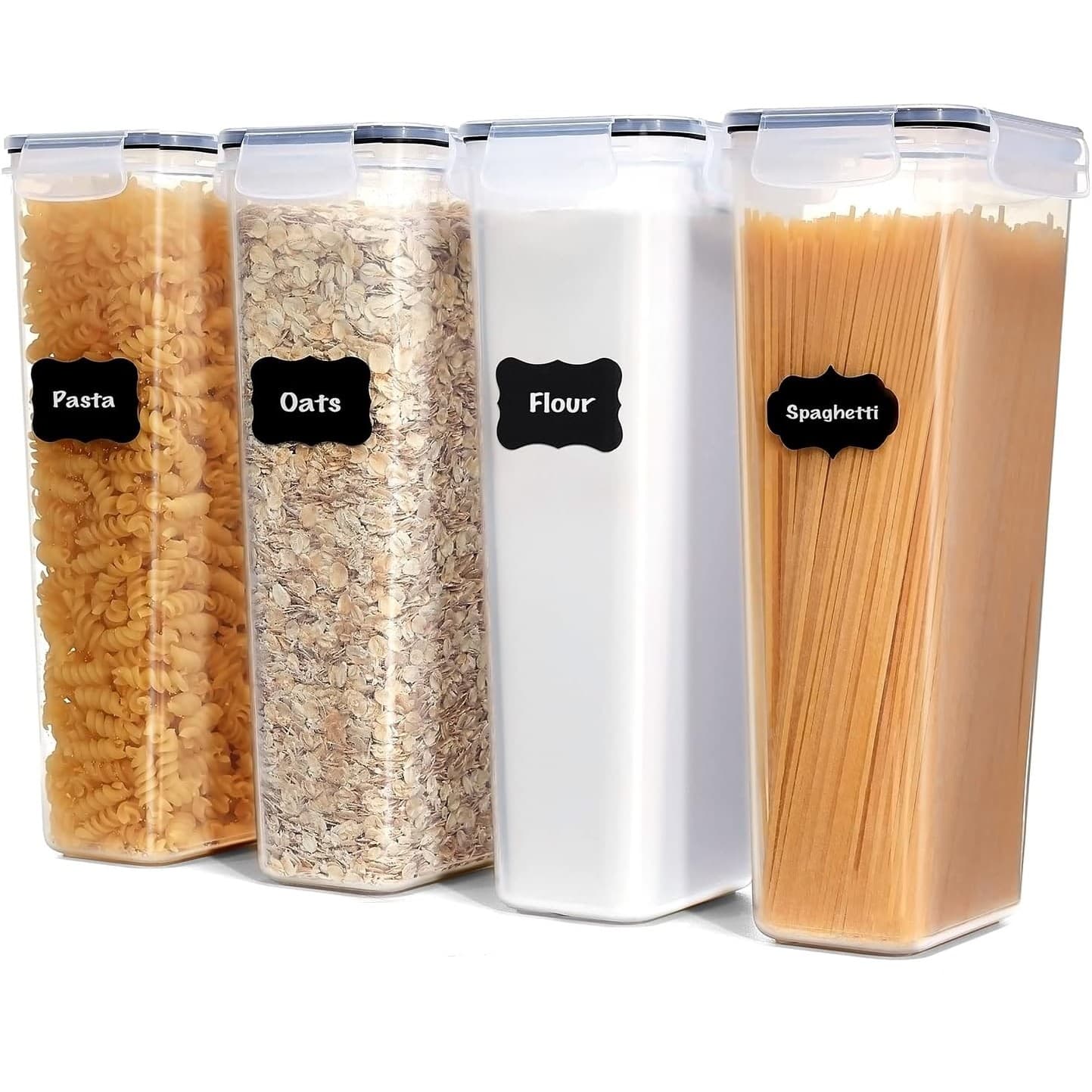 Set Recipiente Plastic Flippy pentru Alimente Obiecte Inchidere Ermetica 4 x 2.8l Transparent — imagine 1