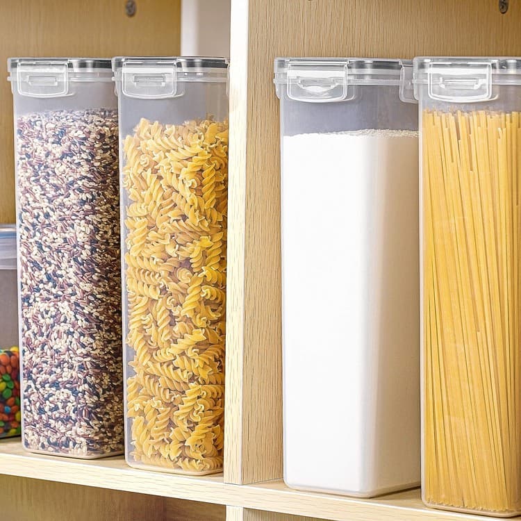 Set Recipiente Plastic Flippy pentru Alimente Obiecte Inchidere Ermetica 4 x 2.8l Transparent — imagine 4