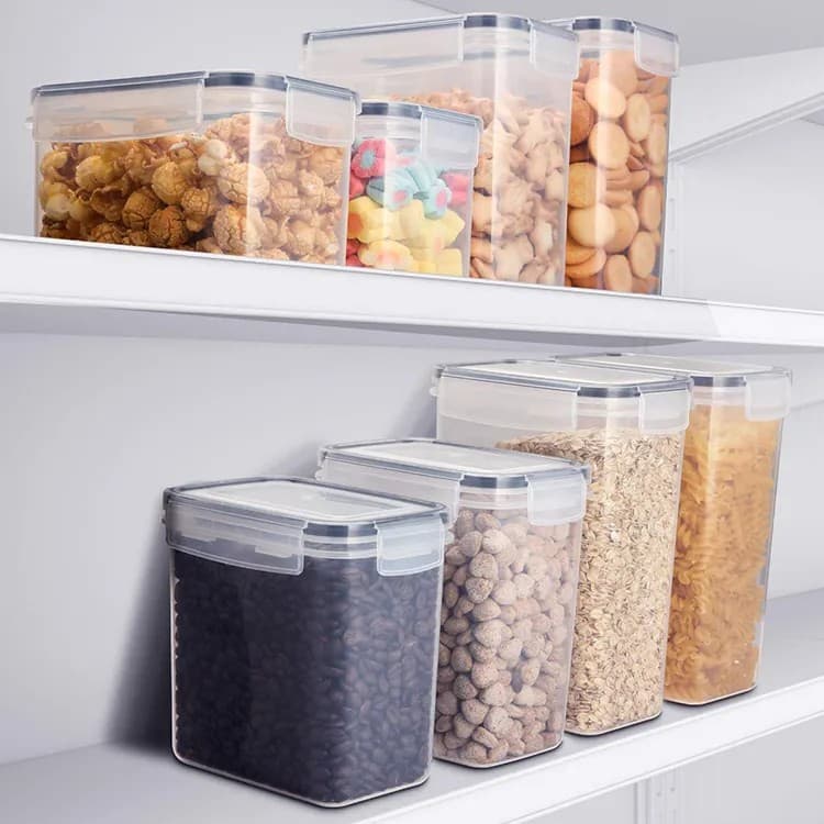Cutii de depozitare alimente Flippy Set din 8 Cutii pentru Condimente, Cereale, Plastic PP, Transparente — imagine 3