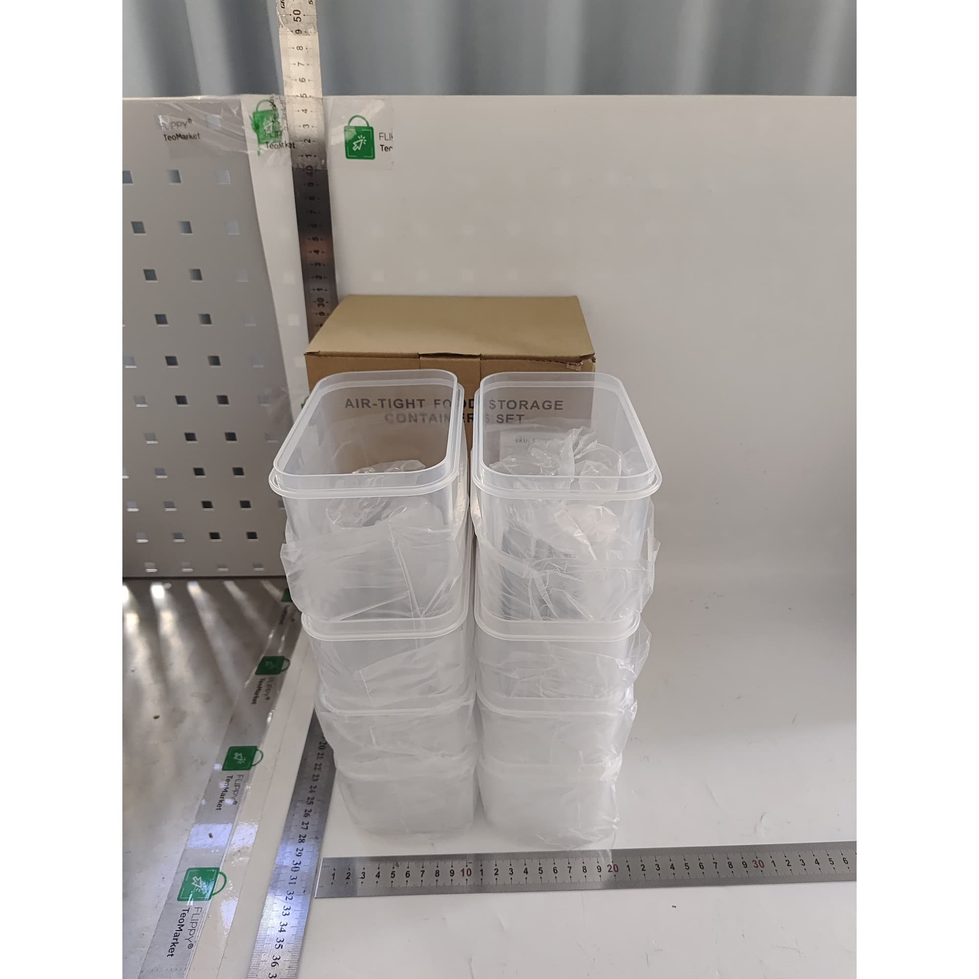 Cutii de depozitare alimente Flippy Set din 8 Cutii pentru Condimente, Cereale, Plastic PP, Transparente — imagine 7