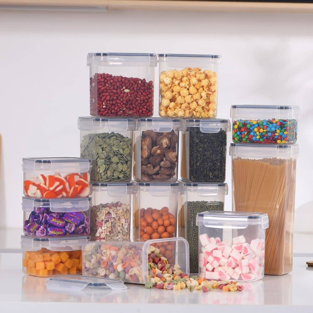 Cutii de depozitare alimente Flippy Set din 15 cutii pentru condimente, cereale, bucatarie — imagine 4