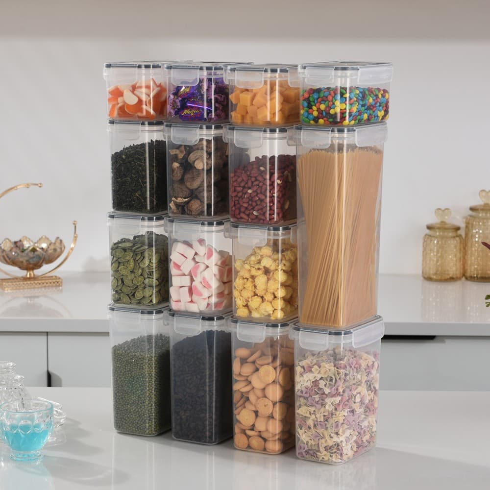 Cutii de depozitare alimente Flippy Set din 15 cutii pentru condimente, cereale, bucatarie — imagine 5