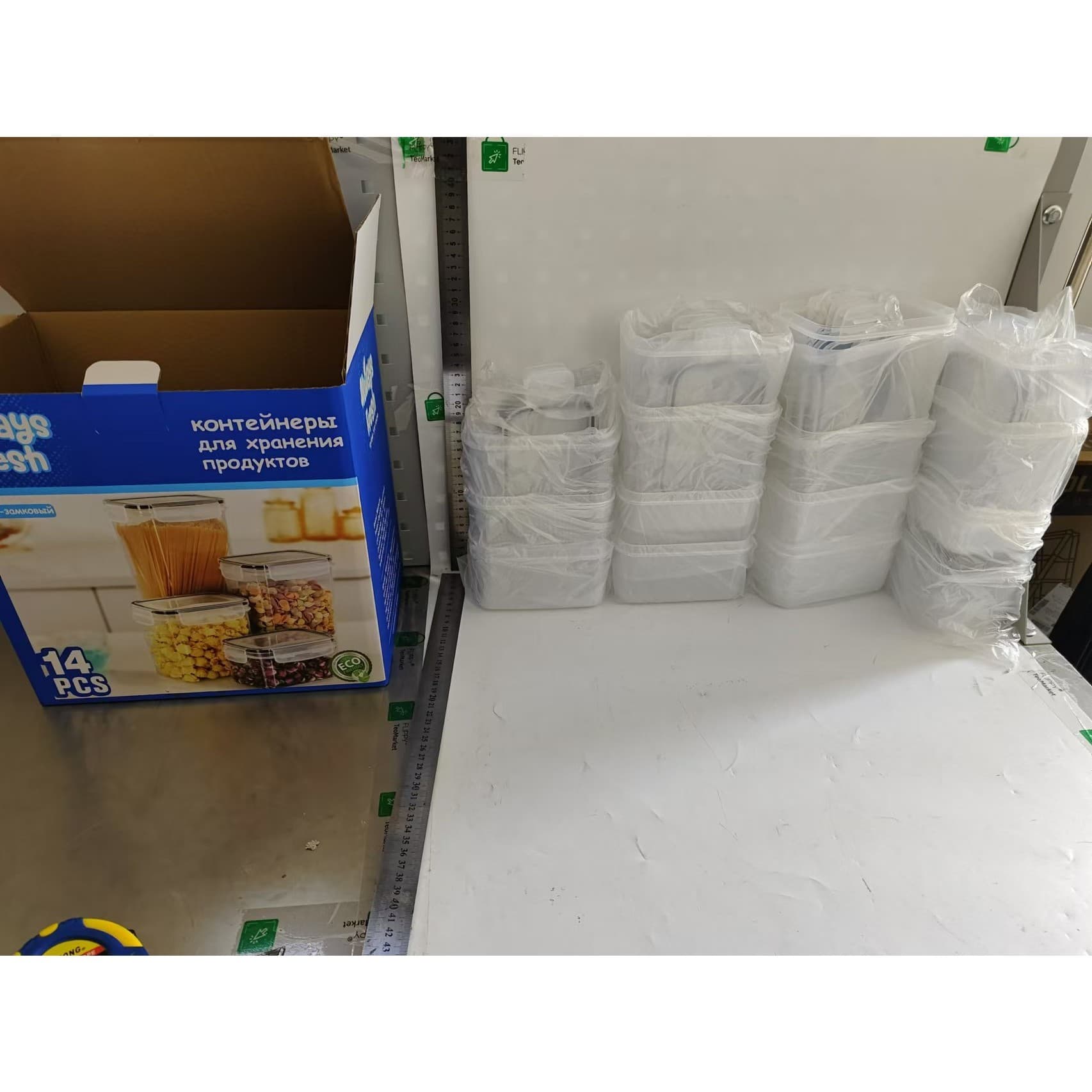 Cutii de depozitare alimente Flippy Set din 15 cutii pentru condimente, cereale, bucatarie — imagine 6