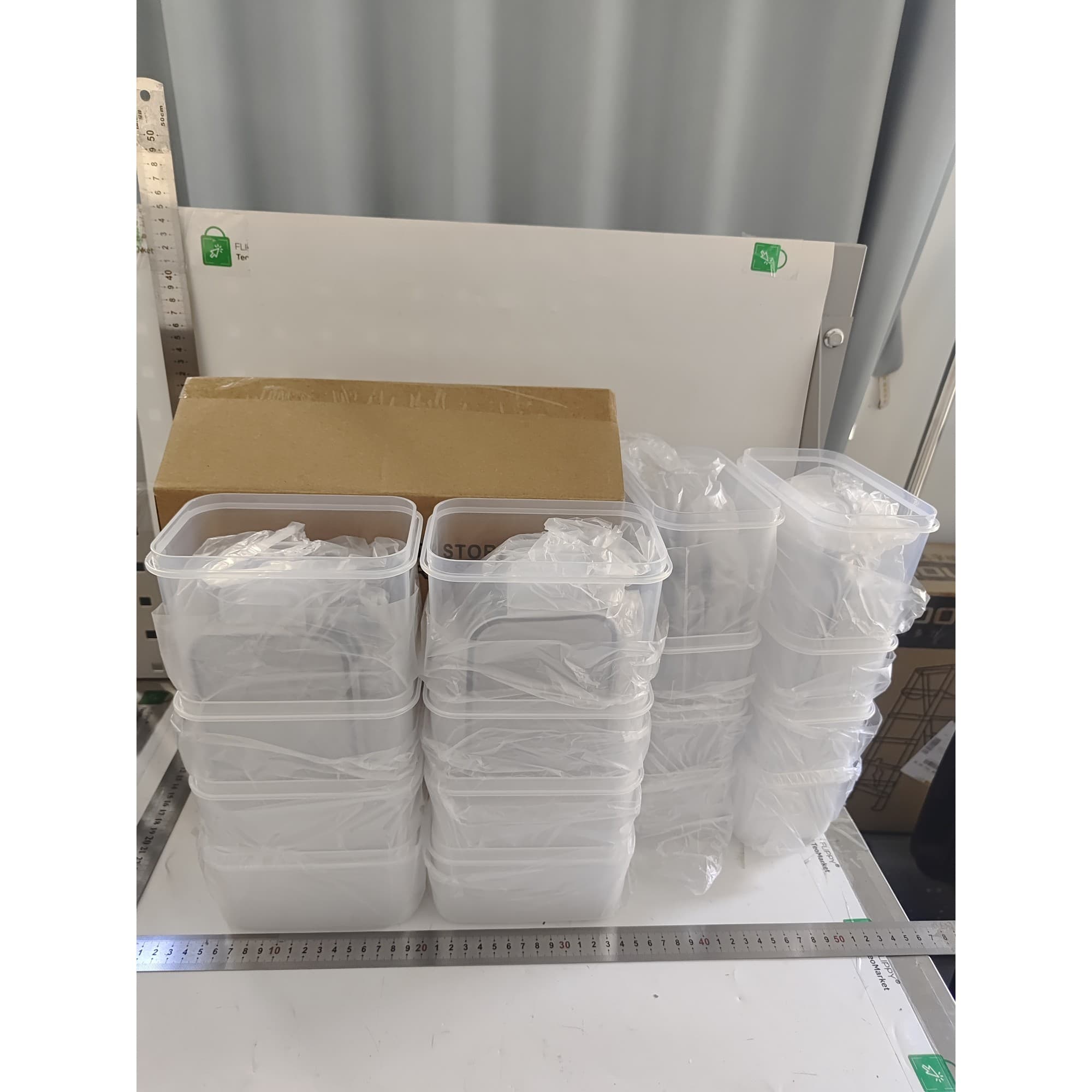 Set de cutii de depozitare alimente Flippy, 16 bucati, pentru condimente si cereale, plastic PP transparent — imagine 4