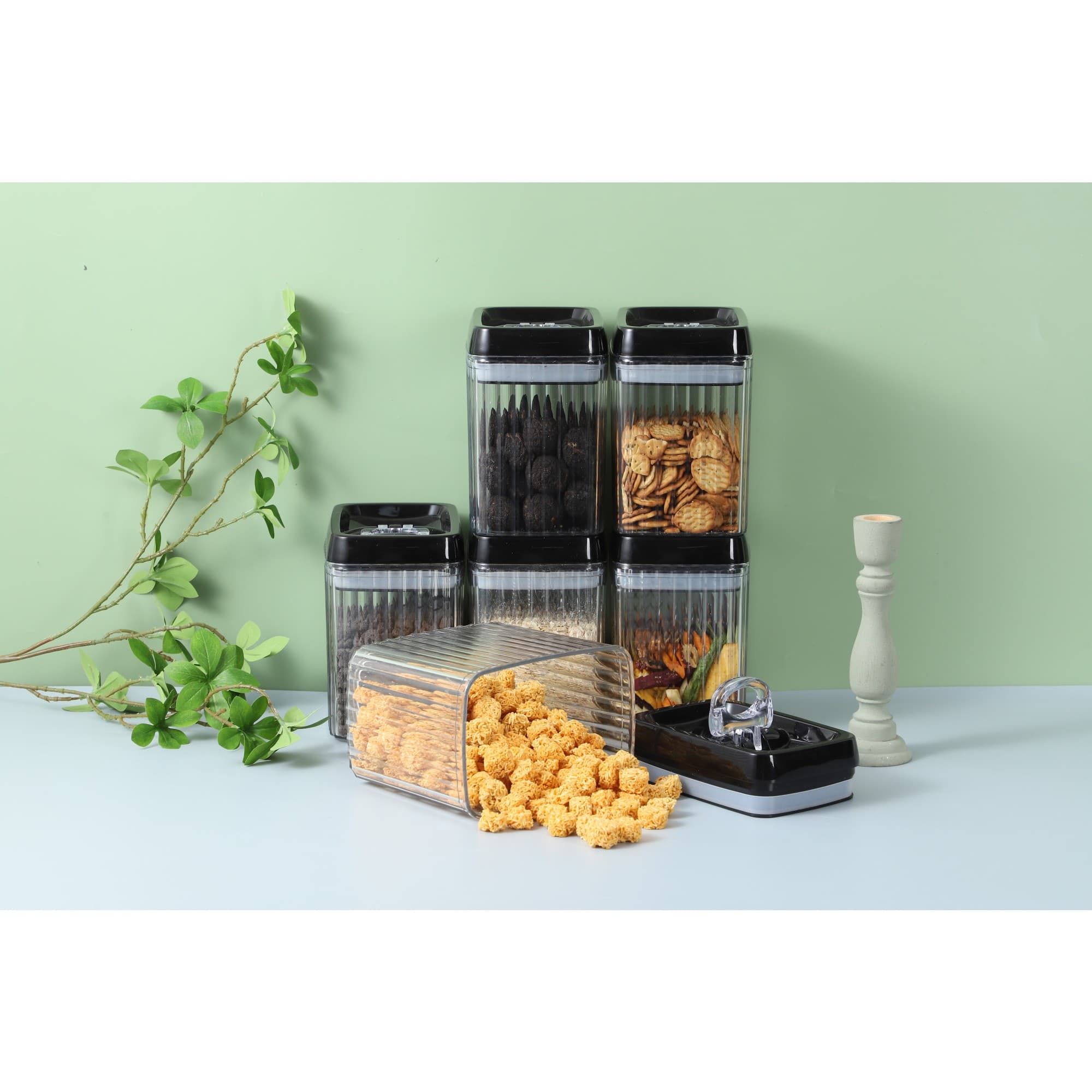 Recipiente Plastic Set 4 Flippy pentru Alimente Inchidere Ermetica — imagine 2