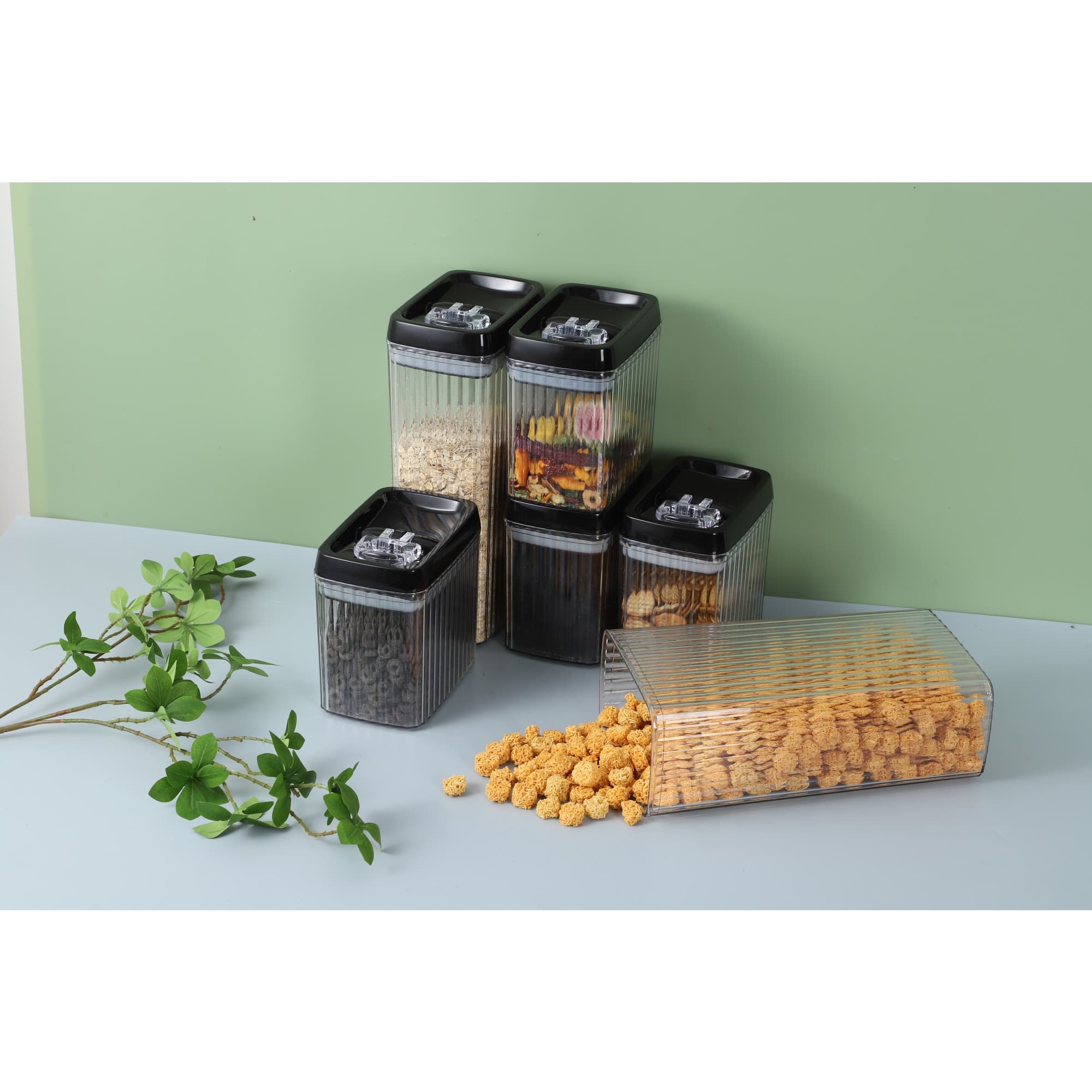 Recipiente Plastic Set 4 Flippy pentru Alimente Inchidere Ermetica — imagine 5