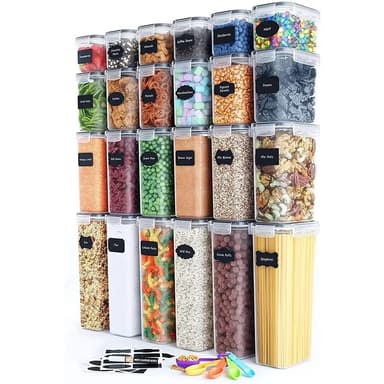 Set cutii depozitare alimente Flippy, 24 piese, plastic PP transparent