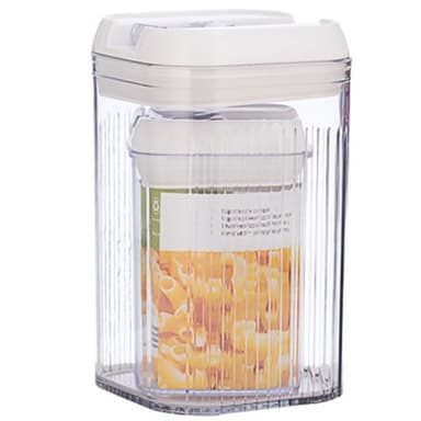 Cutii de depozitare alimente Flippy Set din 2 Recipiente transparente cu capac alb