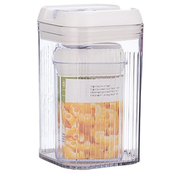 Cutii de depozitare alimente Flippy Set din 2 Recipiente transparente cu capac alb — imagine 1