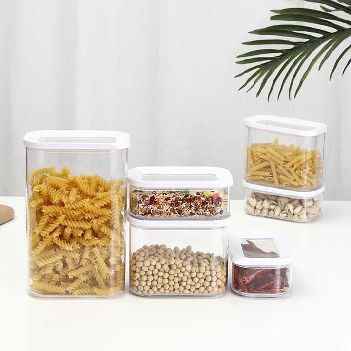 Cutii de depozitare alimente Flippy Set 5 Capac Alb ABS+Silicon Transparent — imagine 2