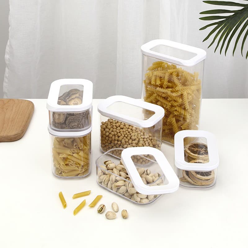 Cutii de depozitare alimente Flippy Set 5 Capac Alb ABS+Silicon Transparent — imagine 3