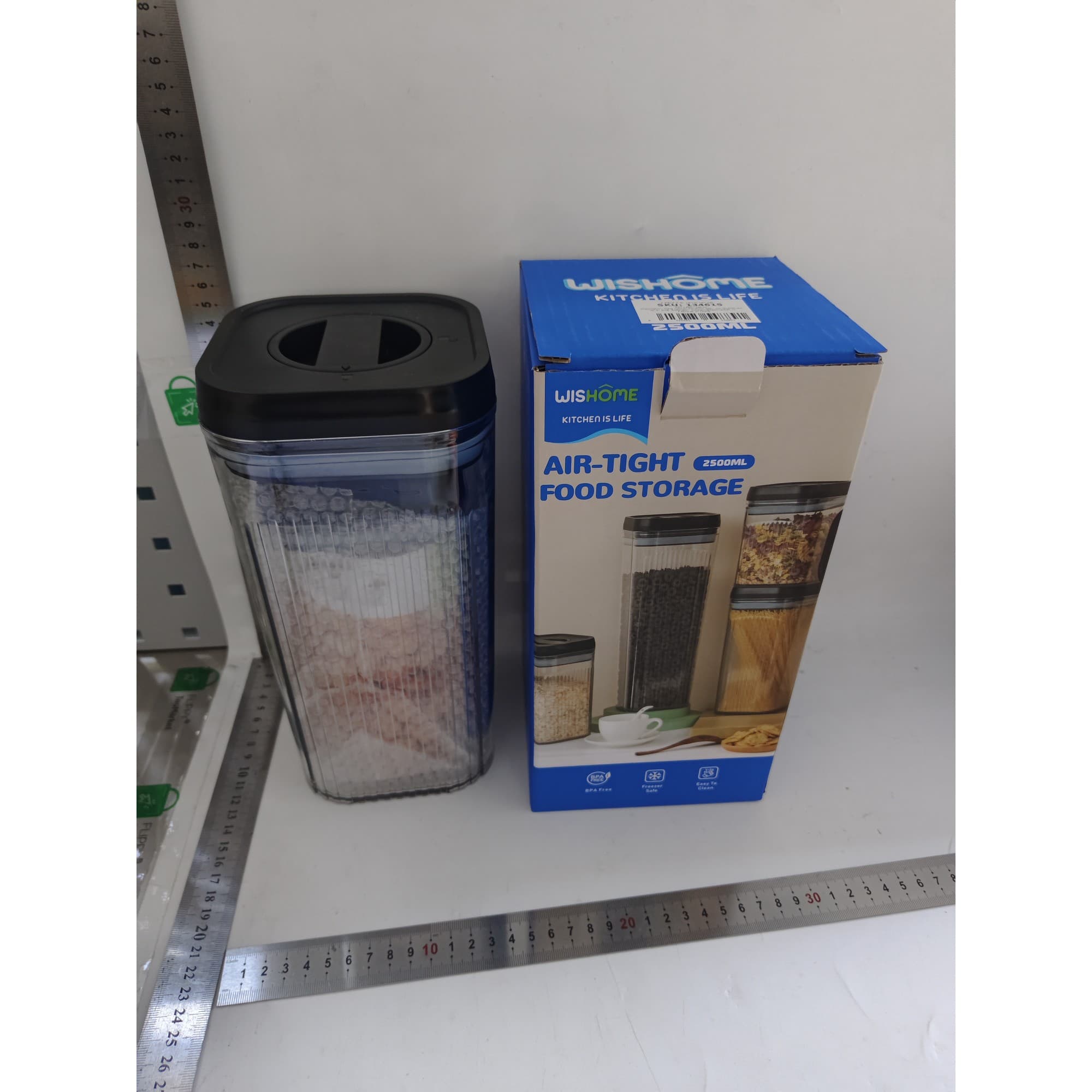 Cutii de depozitare Flippy Set din 2 Recipiente pentru alimente transparente cu capac negru — imagine 2