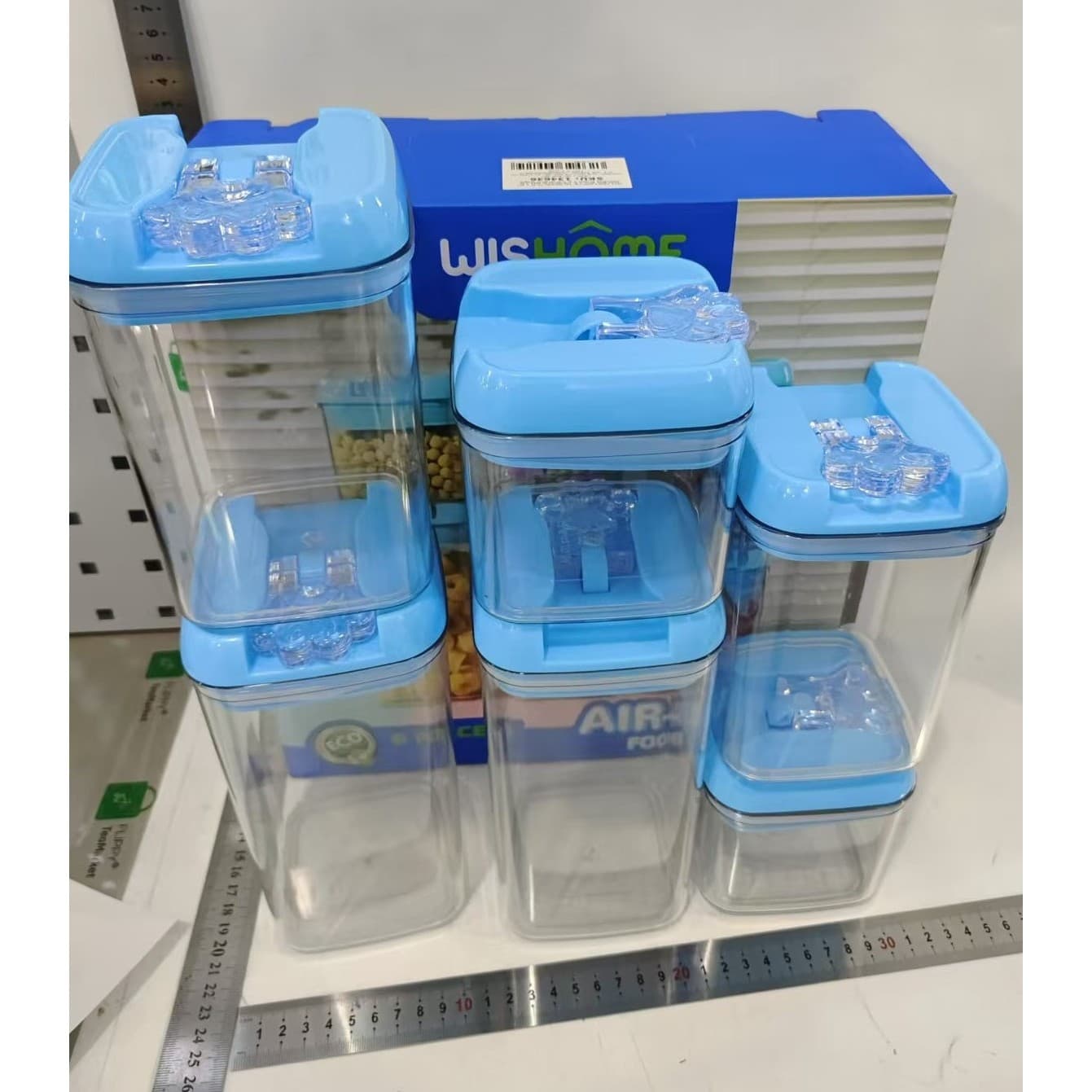 Set de Cutii de Depozitare Alimente Flippy 6 bucati Capac Albastru Inchidere Ermetica PP+PET — imagine 9