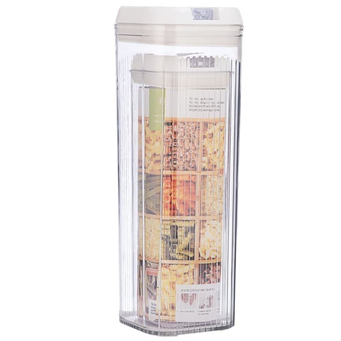 Cutii de depozitare Flippy Set din 2 Recipiente pentru cereale transparente cu capac alb — imagine 1
