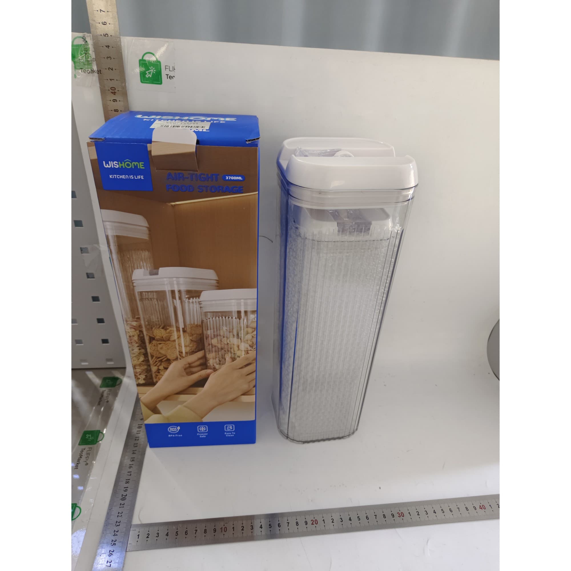 Cutii de depozitare Flippy Set din 2 Recipiente pentru cereale transparente cu capac alb — imagine 2