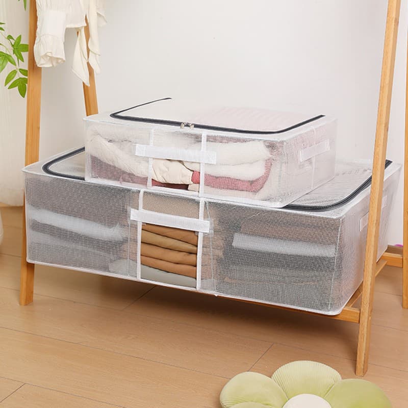 Cutie de depozitare Flippy pliabila pentru haine si incaltaminte, transparenta, 80 x 47 x 18 cm — imagine 2