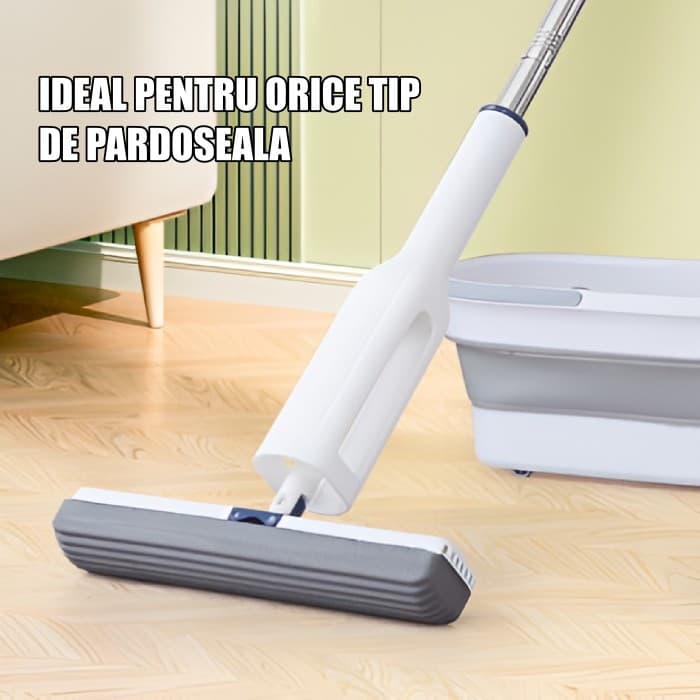 Set Mop Telescopic Flippy cu Galeata Pliabila, Maner Reglabil 140 cm, 32 cm — imagine 4