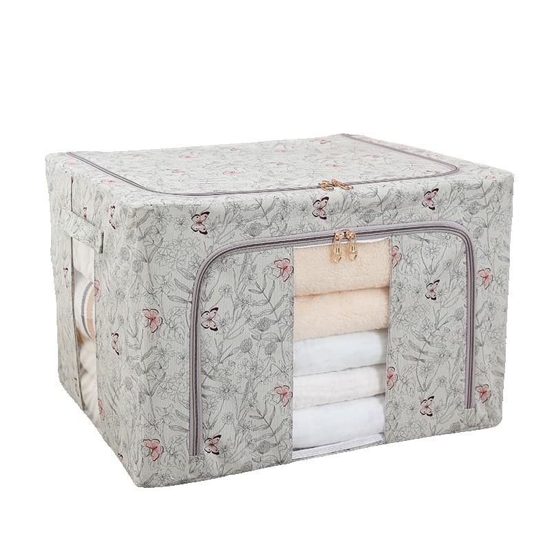 Cutie depozitare Textil 66L Gri Model Fluturasi — imagine 6