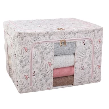 Cutie Depozitare Textil Flippy 66L Roz Model Fluturasi