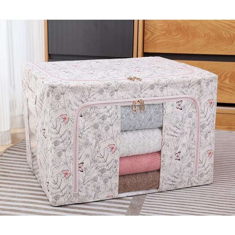 Cutie Depozitare Textil Flippy 66L Roz Model Fluturasi — imagine 5