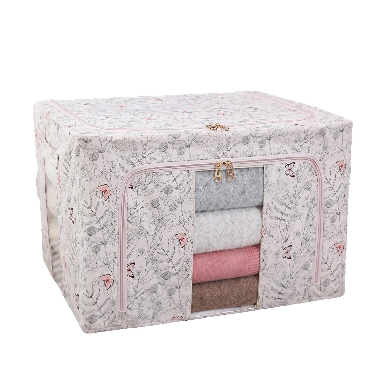 Cutie Depozitare Textil Flippy 66L Roz Model Fluturasi — imagine 6