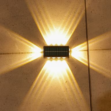 Lampa solara Flippy 8+4 LED Lumina Alba/Calda Negru
